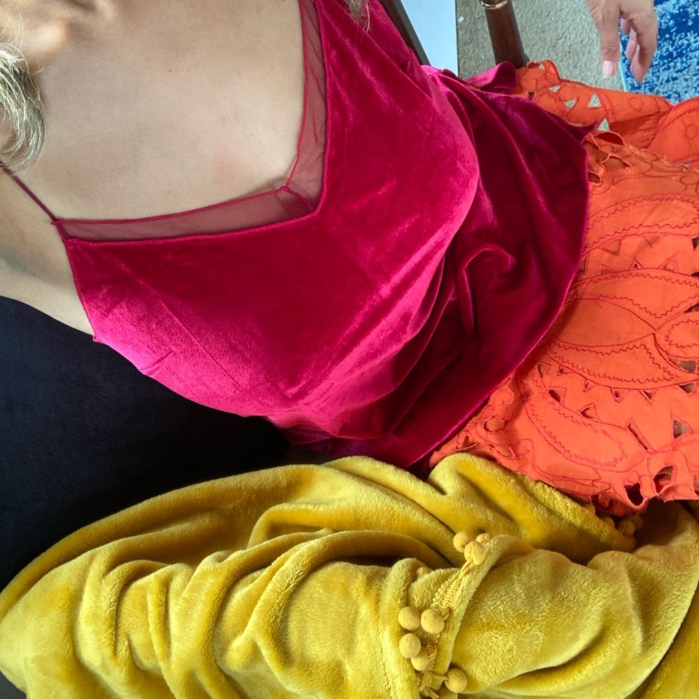 Free People red velvet top